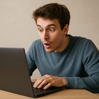 Webページを興味津々に見るユーザーのイメージ